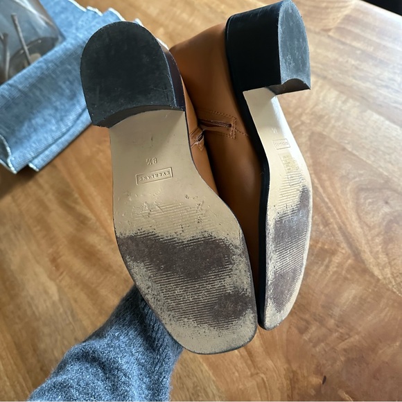 Everlane The City Boot in Desert Tan Leather Square Toe Block Heel Women's 8.5 - Picture 6 of 8